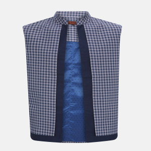 Midnight Blue Check Cotton Coaty